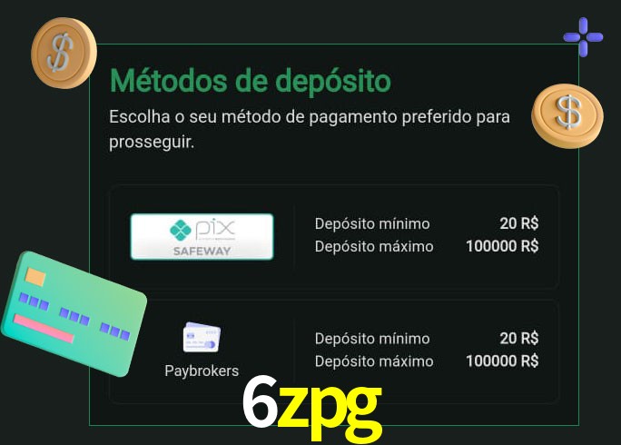 O cassino 6zpg oferece uma grande variedade de métodos de pagamento
